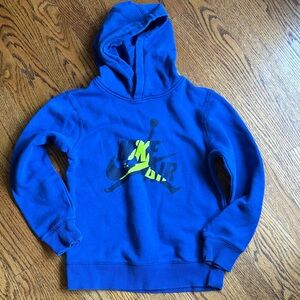 Nike Blue Hoodie with Black and Yellow Logo